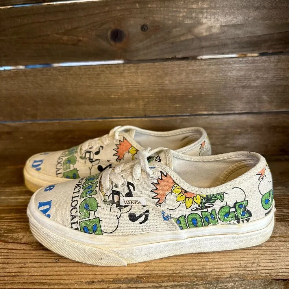 Kids Vans Era Eco Theory Canvas Casual Skateboarding Sneakers Shoes Size 2 Y GUC